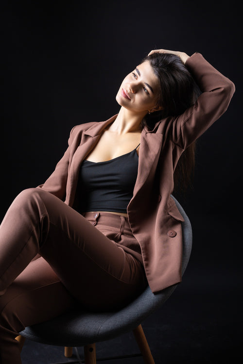 Womens brown blazer with trousers