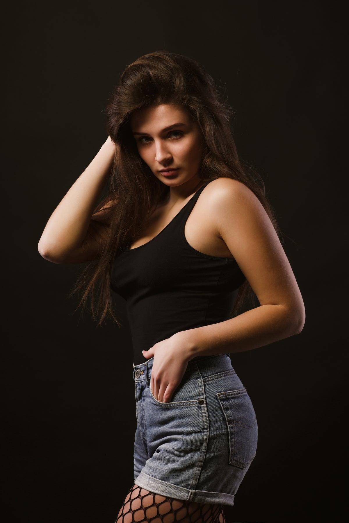 Womens sleeveless black tank top