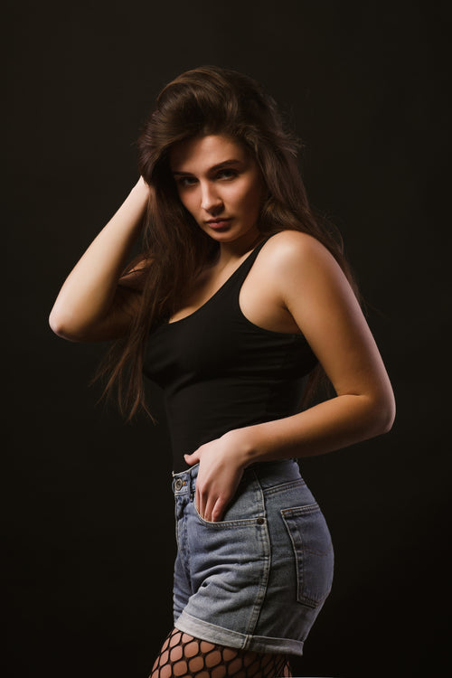 Womens sleeveless black tank top