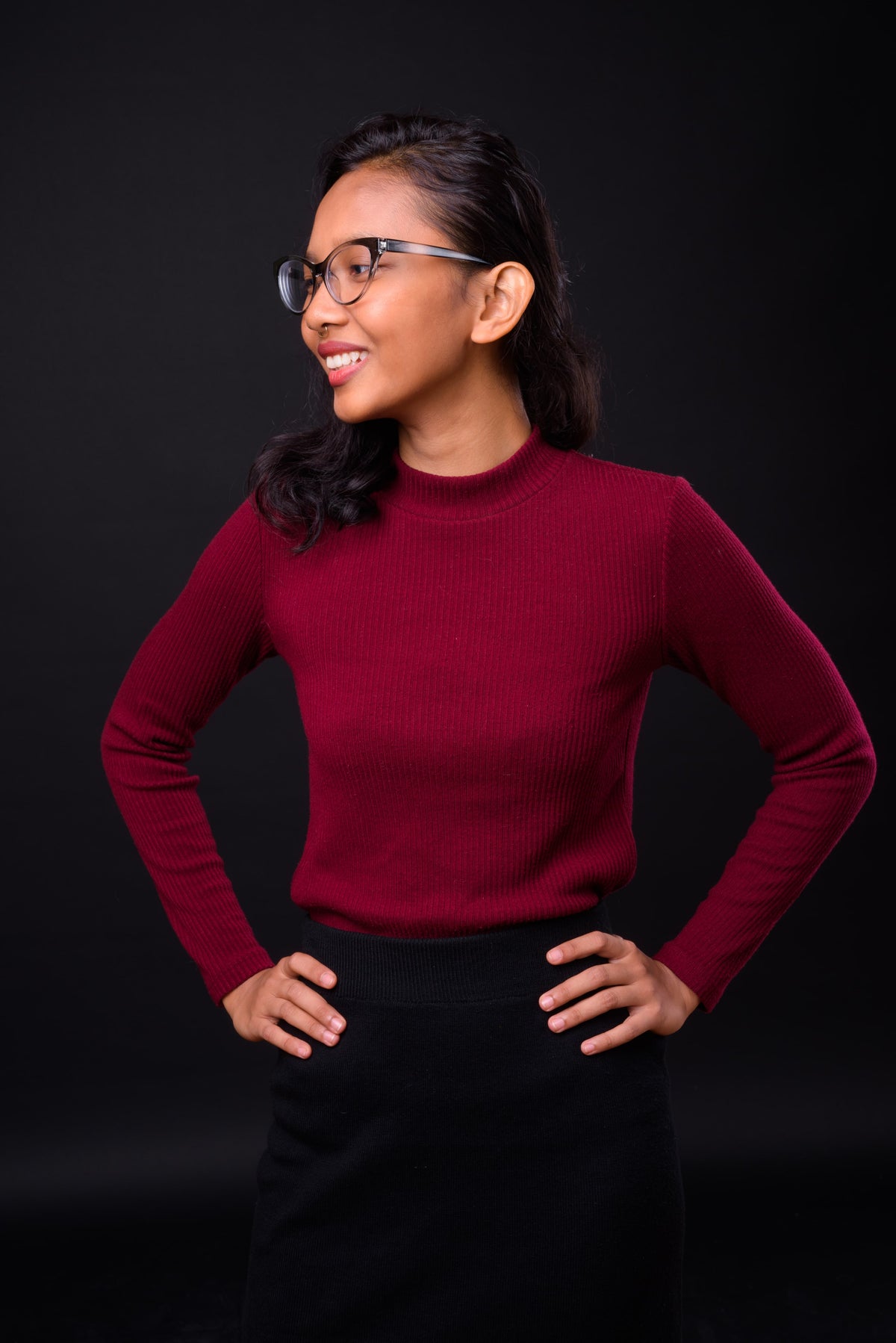 Womens long sleeved ribbed turtleneck sweater