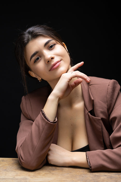 Womens brown blazer with trousers