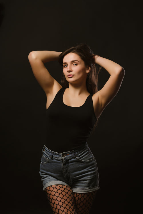 Womens sleeveless black tank top