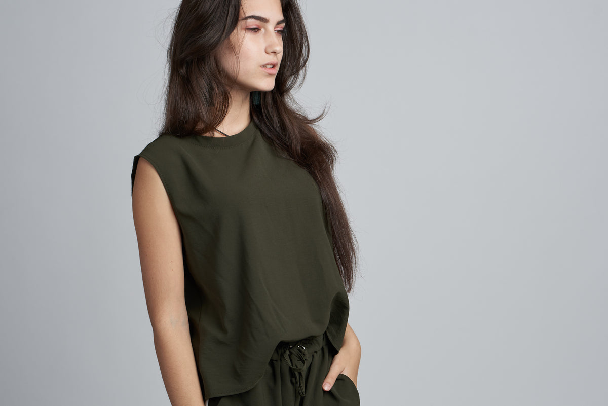 Womens Olive Green Top