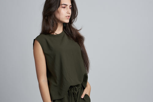Womens Olive Green Top