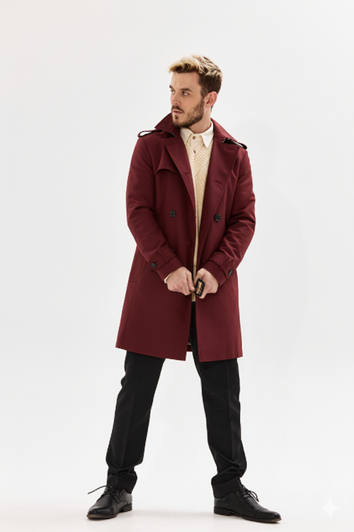 Mens long overcoat