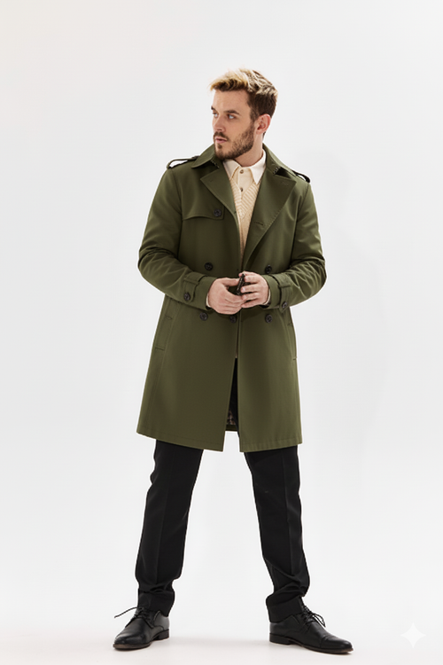 Mens long overcoat
