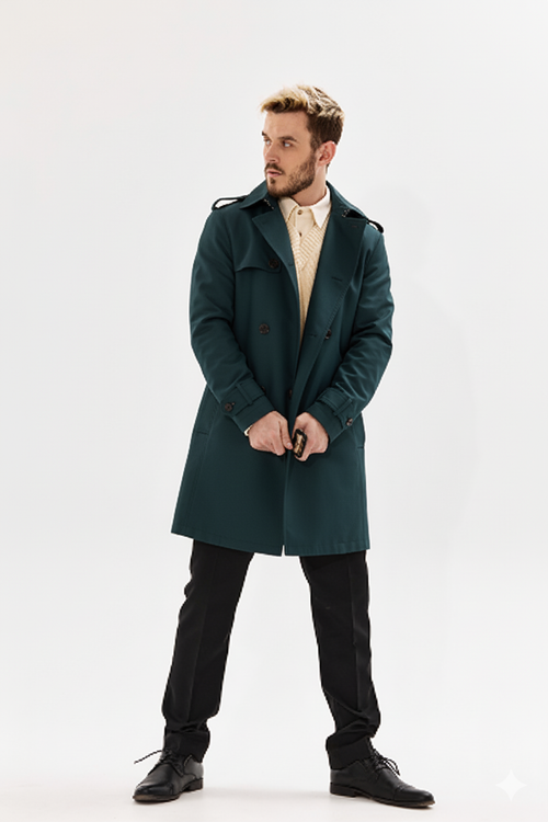 Mens long overcoat