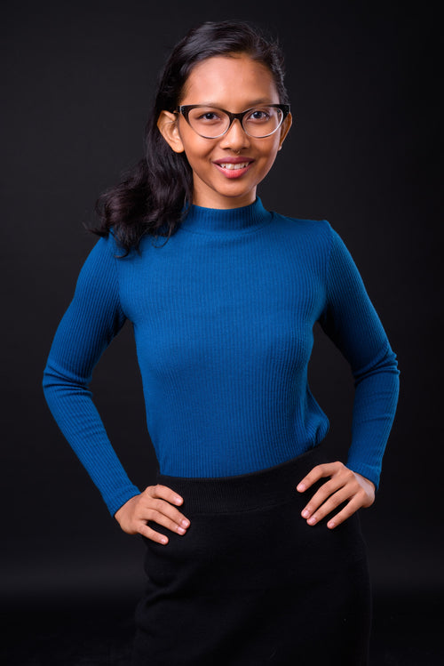 Womens long sleeved ribbed turtleneck sweater