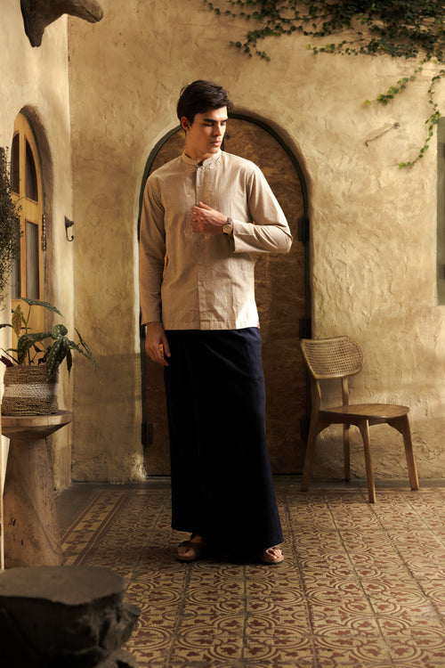Men's Classic Beige Tunic Set