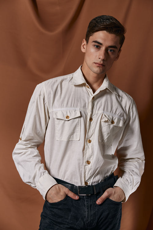 Premium White Cotton Formal Dress Shirt