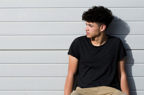 Black striped mens tshirt