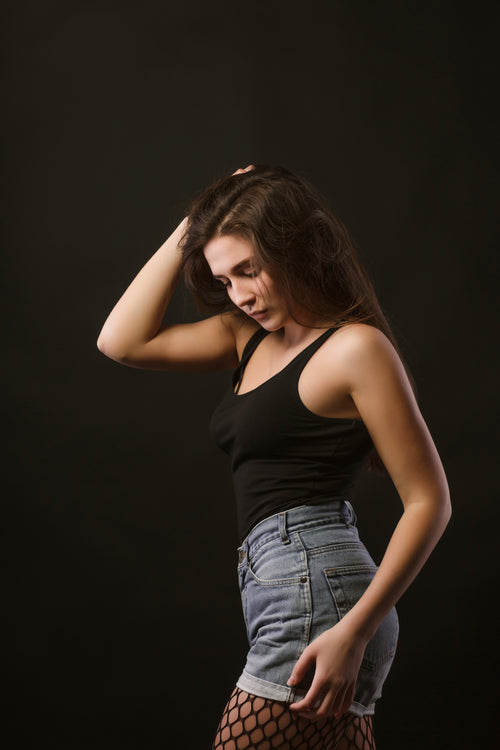 Womens sleeveless black tank top