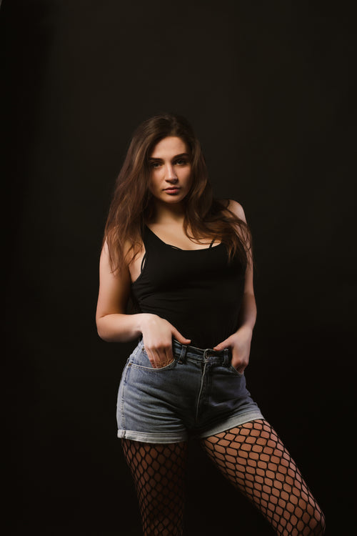 Womens sleeveless black tank top