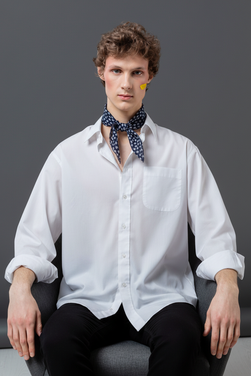 White Cotton Full Sleeve Shirt