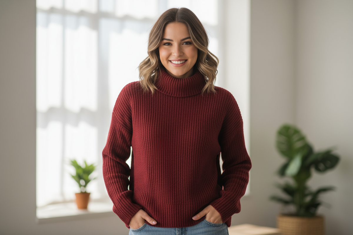 Girls Turtleneck Sweater